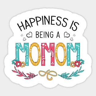 Happiness Is Being A Momom Wildflowers Valentines Mothers Day Sticker